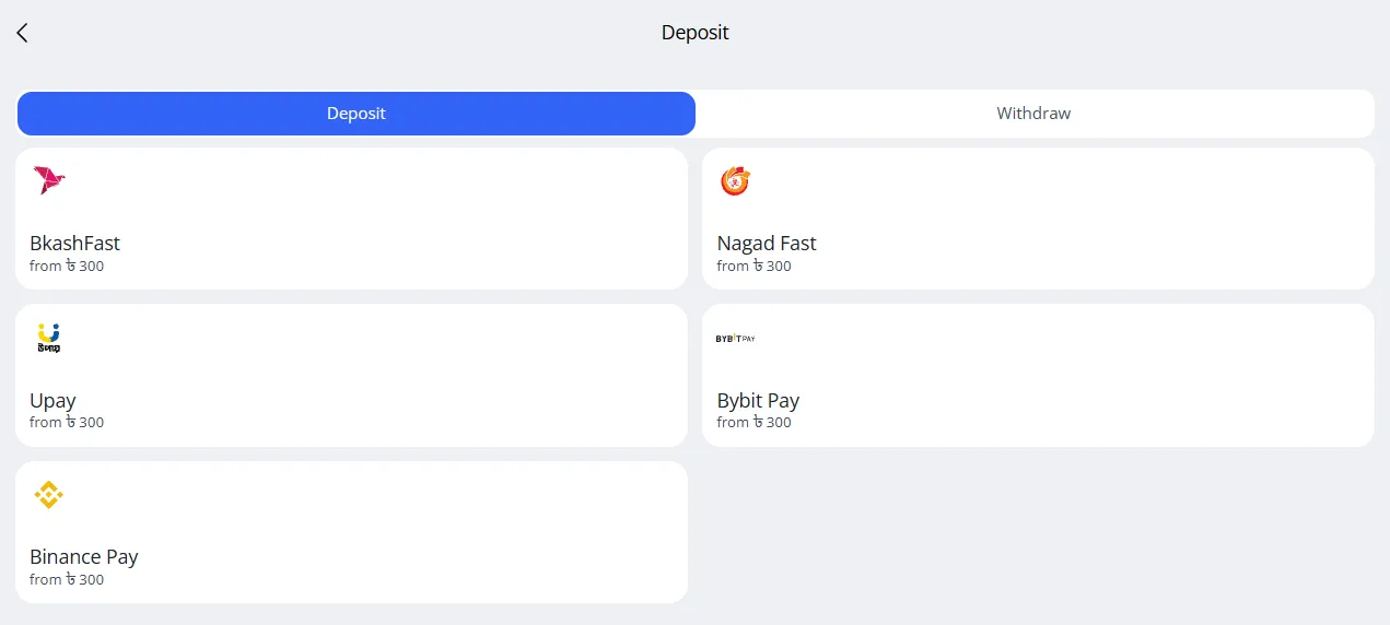 Glory Casino Bangladesh — cashier with bKash and Nagad payment options Glory Casino deposit methods